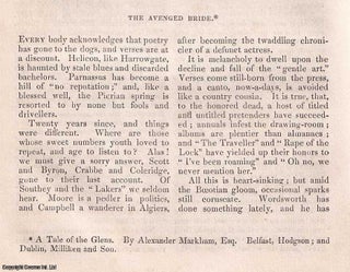 Item #357003 The Avenged Bride. A rare original article from the Dublin University Magazine,...