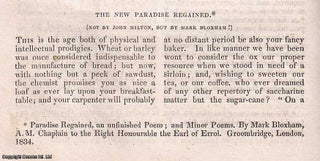 Item #357017 The New Paradise Regained. A rare original article from the Dublin University...