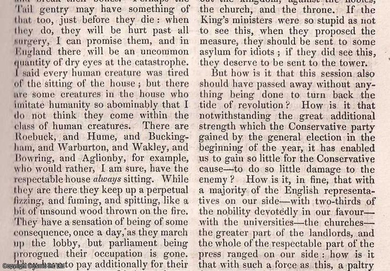 Item #357023 The Present is not a Crisis. A rare original article from the Dublin University...