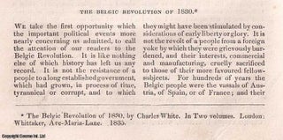 Item #357027 The Belgic Revolution of 1830 (part 1). A rare original article from the Dublin...