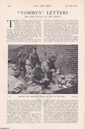The Post Office at The Front; The Rajput, Indian Troops; The Blue Cross; The Optomists' National Corps. Featured in a complete weekly issue of Navy & Army Illustrated, 1914.