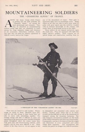 Life on a Patrolling Naval Destroyer; Mountaineering Soldiers, the Chasseurs Alpins of France; The King's Egyptians; Motor Cycle Field Artillery. Featured in a complete weekly issue of Navy & Army Illustrated, 1914.