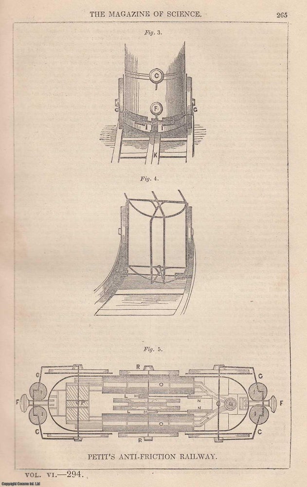 Item #357164 1845, Petit's Anti-Friction Railway. A full page engraving featured in a...