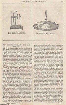 Item #357181 1845, The Electroscope, and the Electrophorus. A half page engraving featured in a...