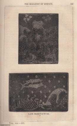 Item #357199 1846, Lace Manufacture. A full page engraving featured in a complete issue of The...