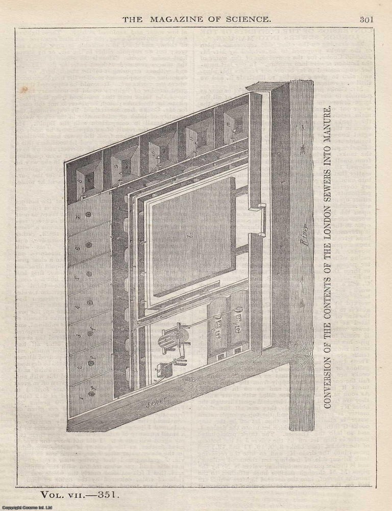 Item #357207 1846, Conversion of the Contents of the London Sewers into Manure. A full page...