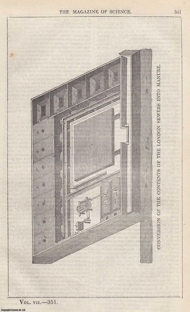 Item #357207 1846, Conversion of the Contents of the London Sewers into Manure. A full page...
