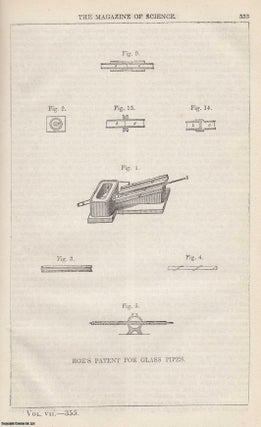 Item #357211 1846, Roe's Patent for Glass Pipes. A full page engraving featured in a complete...