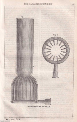 Item #357220 1847, Improved Gas Burner, by John Leslie, tailor, of Hanover Square. A full page...