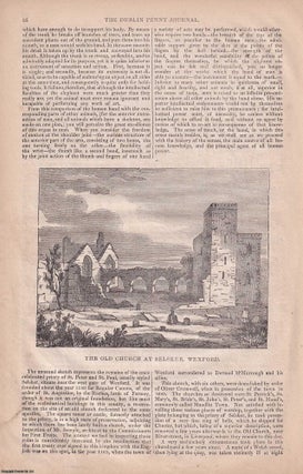 1834, Quin Abbey, and the Old Church at Selsker, Wexford. Featured in a full weekly issue of the uncommon Dublin Penny Journal, conducted by P. Dixon Hardy, M.R.I.A.