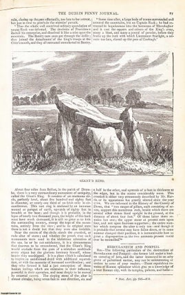 1834, Brickeen Bridge-Lakes of Killarney, and Giant's Ring, the extraordinary monument of antiquity in the Parish of Drumbo. Featured in a full weekly issue of the uncommon Dublin Penny Journal, conducted by P. Dixon Hardy, M.R.I.A.