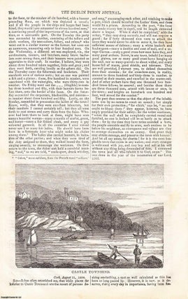 1834, Templecoran Church and Castle Townsend. Featured in a full weekly issue of the uncommon Dublin Penny Journal, conducted by P. Dixon Hardy, M.R.I.A.