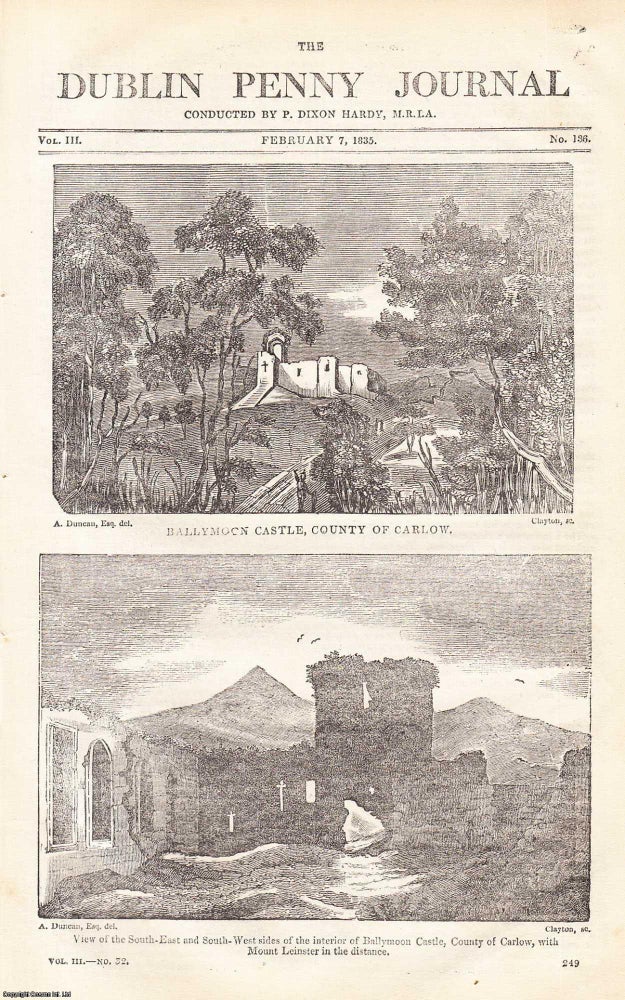 Item #357273 1835, Ballymoon Castle, County of Carlow. Featured in a full weekly issue of the...
