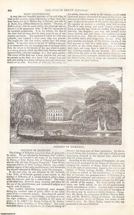 1835, Callan, a small Town, about eight miles from Kilkenny and the College of Kilkenny. Featured in a full weekly issue of the uncommon Dublin Penny Journal, conducted by P. Dixon Hardy, M.R.I.A.