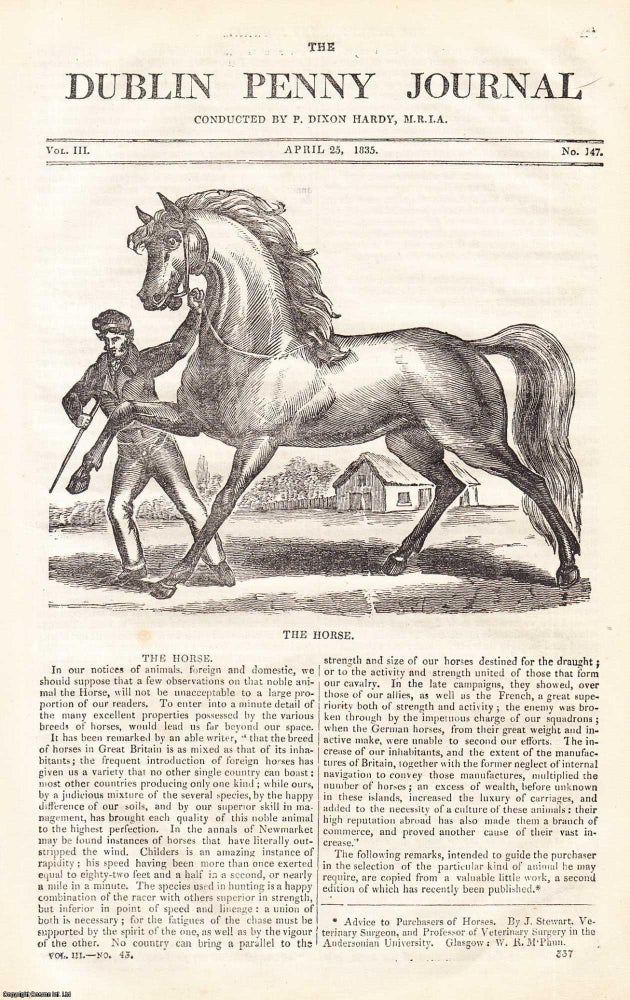 Item #357282 1835, The Ruins of River Lyons, King's County and the Horse. Featured in a full...