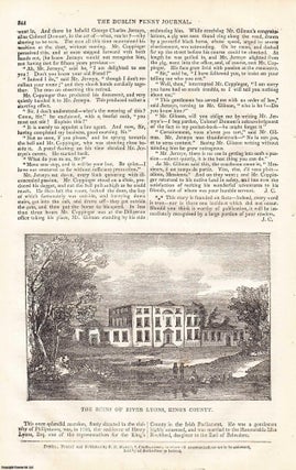 1835, The Ruins of River Lyons, King's County and the Horse. Featured in a full weekly issue of the uncommon Dublin Penny Journal, conducted by P. Dixon Hardy, M.R.I.A.