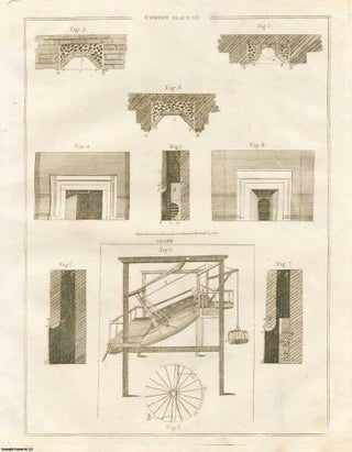 Item #357298 A plate featuring chimney construction designs, from the Encyclopaedia Britannica,...