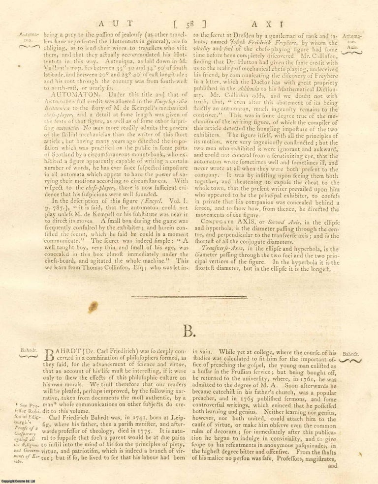 Item #357303 Carl Friedrich Bahrdt (1741-1792), German Protestant biblical scholar and...