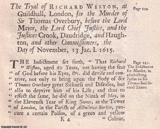 The Trial of Richard Weston at the Guildhall of London. TRIAL.