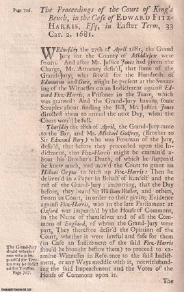 1720 Printing : Proceedings Against Edward Fitzharris in The King's. TRIAL.