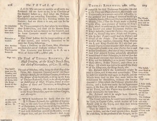 The Trial of Thomas Rosewell, for treasonable Words delivered at. TRIAL.
