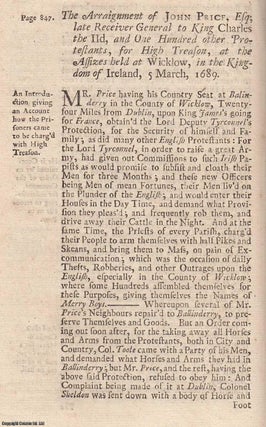 Item #357462 1720 Printing : Proceedings against John Price, Esq, late Receiver of Ireland, and...