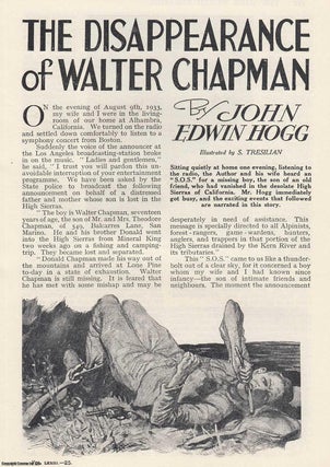 Item #357511 The Disappearance of Walter Chapman. Lost in the High Sierras of California. This is...