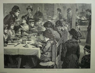 Item #357611 A Penny Dinner to Board School Children. An original print from the Graphic...