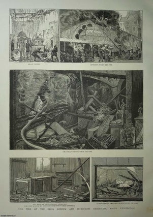 Item #357638 The Fire at the India Museum and Inventions Exhibition, South Kensington. A series...