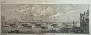 Item #357749 Queen Victoria Opening Blackfriars New Bridge. An original woodcut engraving from...