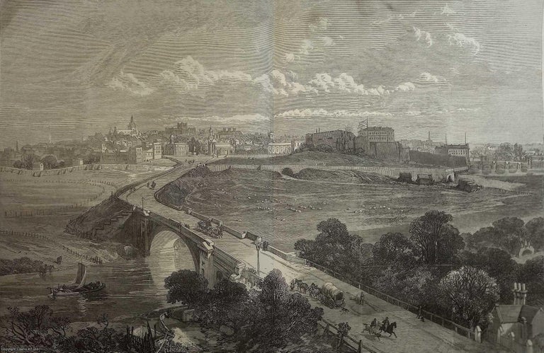 Item #357755 The City of Chester, View from the South Side. An original woodcut engraving from the Illustrated London News, 1869. CHESTER.