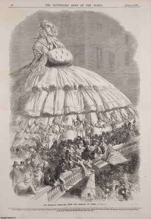 1858, The Monster Crinoline from the Carnival at Turin. Full. Newspaper.