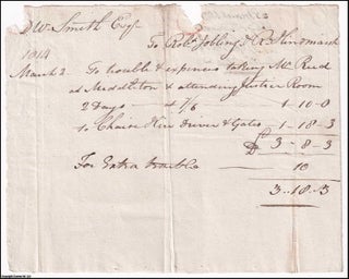 Item #357956 1814. Special Constable Expenses. Handwritten claim from a Mr Smith for the trouble...