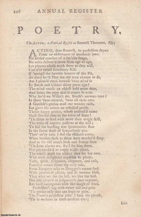 Poetry. For the Year 1760. An original article from the. Annual Register.