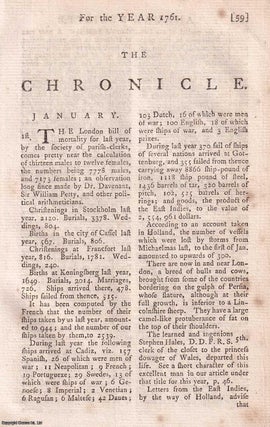 Item #358064 Chronicle for the year 1761. An original article from The Annual Register for 1761....