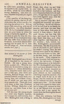 Item #358081 The murder of John Beddingfield [of Sternfield, Suffolk]. An original article from...