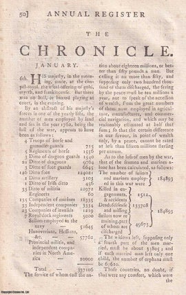 Item #358084 Chronicle for the year 1763. An original article from The Annual Register for 1763....