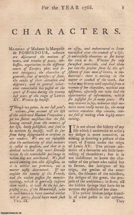 Item #358123 Memoirs of Madame la Marquise de Pompadour. An original article from the Annual...