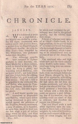 Item #358204 Chronicle for the year 1771. An original article from The Annual Register for 1771....