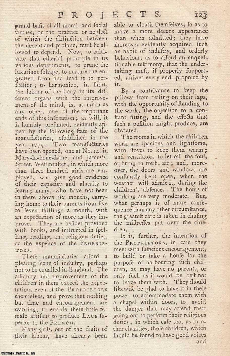 The Institution of an Undertaking for usefully employing Female Infants ...