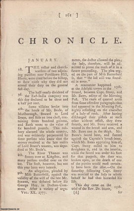 Item #358277 Chronicle for the year 1777. An original article from The Annual Register for 1777....