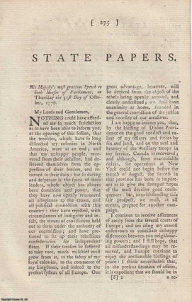 State Papers, 1777. Regarding North America and its relationship with. Annual Register.