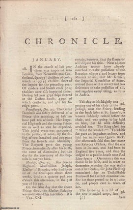 Item #358294 Chronicle for the year 1778. An original article from The Annual Register for 1778....