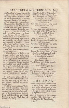 Item #358296 The Death of the Earl of Chatham. An original article from the Annual Register for...
