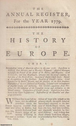 The History of Europe, for the year 1779. An original. Annual Register.