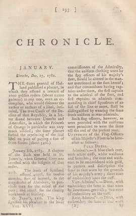 Item #358366 Chronicle for the year 1783. An original article from The Annual Register for 1783....