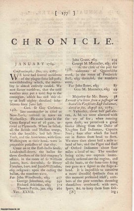Item #358383 Chronicle for the year 1784-85. An original article from The Annual Register for...