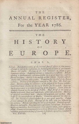 The History of Europe, for the year 1786. An original. Annual Register.
