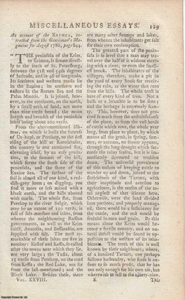 Item #358396 The Krimea (Crimea), August 1786. An original article from the Annual Register for...