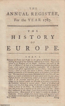 The History of Europe, for the year 1787. An original. Annual Register.